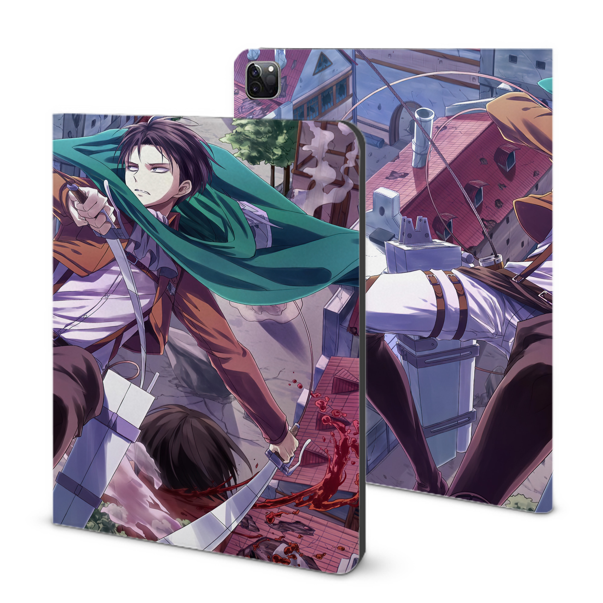 （画像用） 進撃の巨人 Attack on Titan IPad ケース ブック型 PUレザー TPU 耐衝撃 軽量 薄型 ペン収納なし 全面保護 IPad 各モデル対応